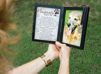 Pawprints Pet Memorial Frame with Pawprints Left by You Poem- Touching Dog Sympathy Gift for Pet Loss Remembrance