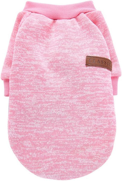 Jecikelon Pet Dog Clothes Dog Sweater Soft Thickening Warm Pup Dogs Shirt Winter Puppy Sweater for Dogs (Z01-Pink, Large)