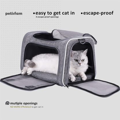 Petisfam Easy Load Pet Carrier for Medium Cats and Small Dogs