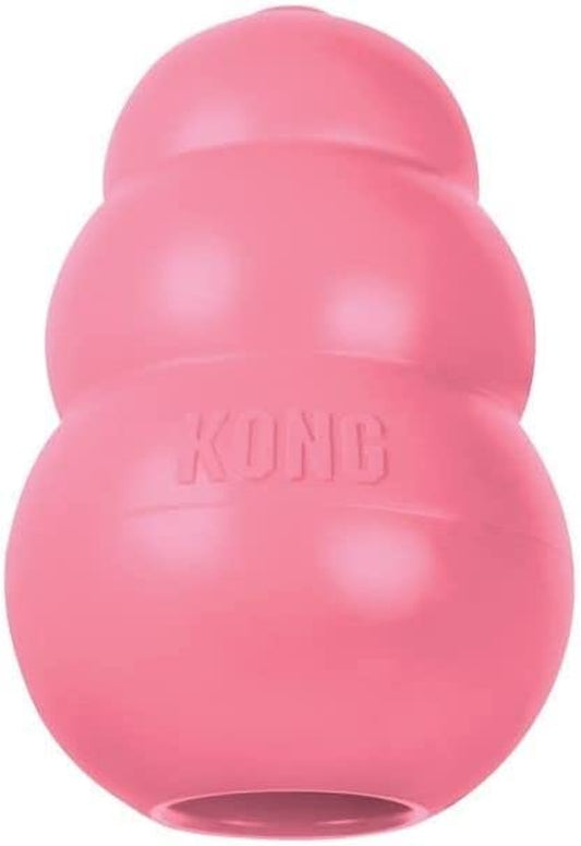 KONG Puppy - Natural Teething Rubber Chew Toy for Dogs - Stuffable Dog Toy for Extended Playtime - Chew & Fetch Toy for Puppies - for Large Puppies - Pink