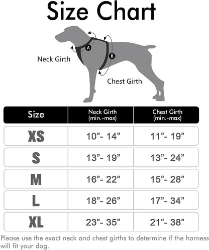 Rabbitgoo Dog Harness, No-Pull Pet Harness with 2 Leash Clips, Adjustable Soft Padded Dog Vest, Reflective No-Choke Pet Oxford Vest with Easy Control Handle for Large Dogs, Black, L