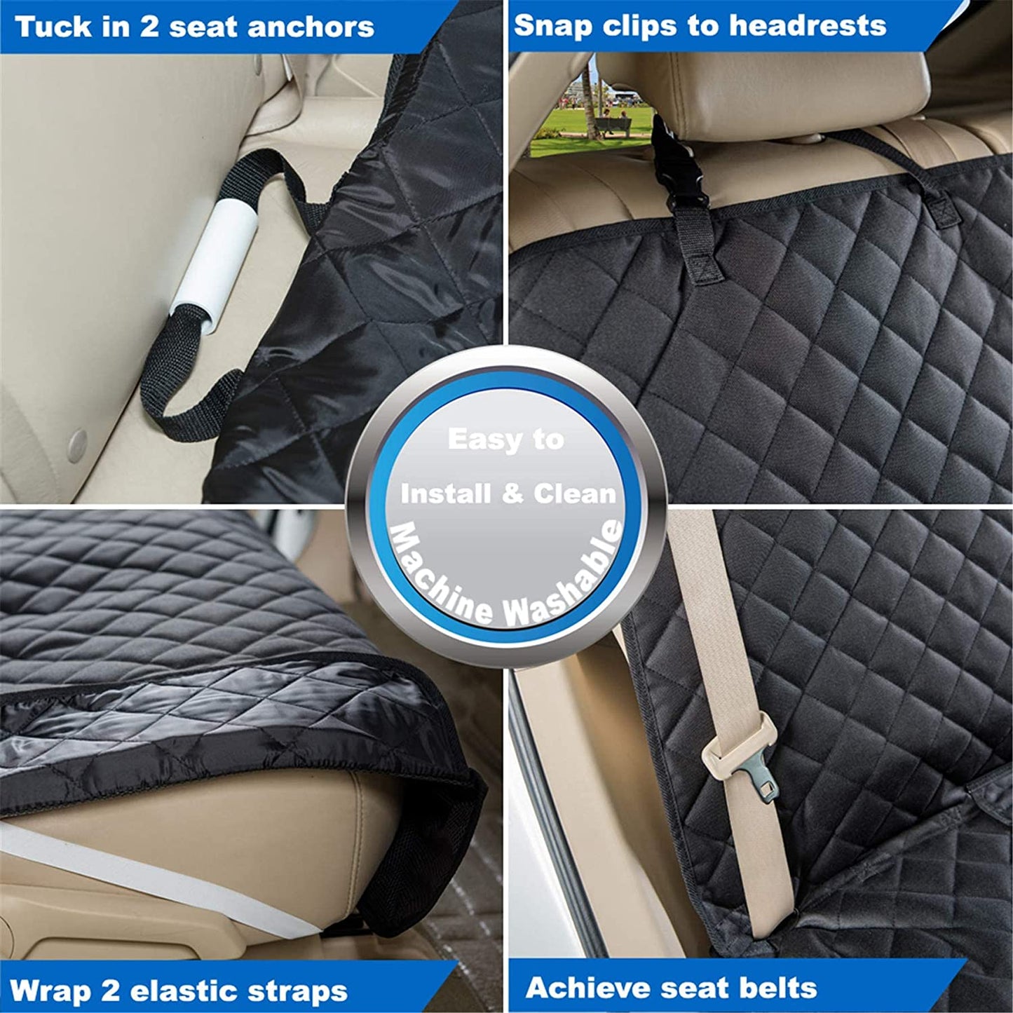 Car Seat Cover, Waterproof, Durable and Non-Slip, Pet Car Seat Cover for Dogs, Universal Size, Fits Cars, Trucks and Suvs