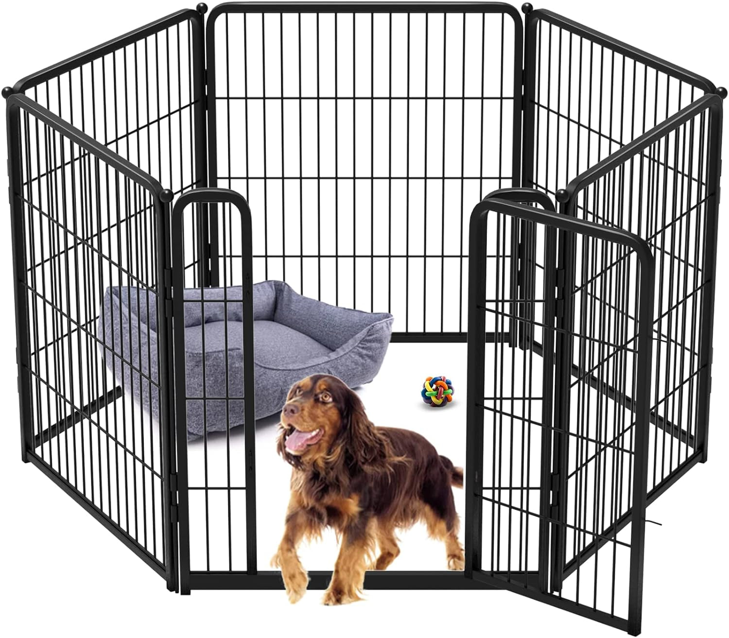 FXW Homeplus Dog Playpen Designed for Indoor Use, 32" Height for Medium Dogs, Black│Patented