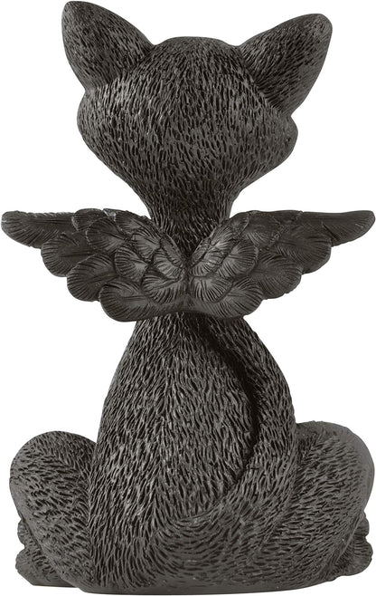 Whimsical Black Cat Angel Figurine with Angel Wings - Happy Cat Collection - Gifts for Cat Lovers, Cat Lover Gifts for Women, Cat Lover Gifts for Men, Cat Decor for Cat Lovers, Cat Memorial Gifts