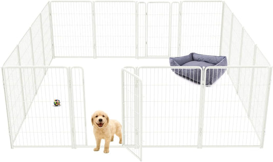 FXW Homeplus Dog Playpen Designed for Indoor Use, 40" Height for Large Dogs, White│Patented