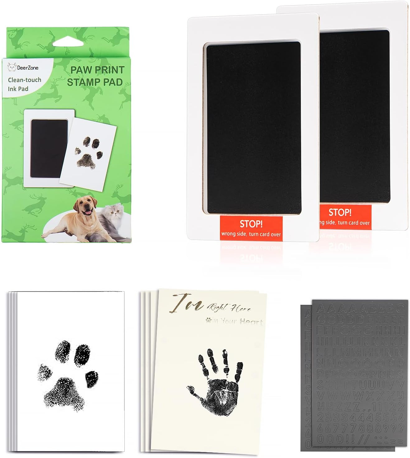 Inkless Paw Print Kit,Dog Paw Print Kit,Dog Nose Print Kit,Clean Touch Ink Pads and Imprint Cards,Pet Paw Print Impression Kit for Dogs Cats Footprint Keepsake