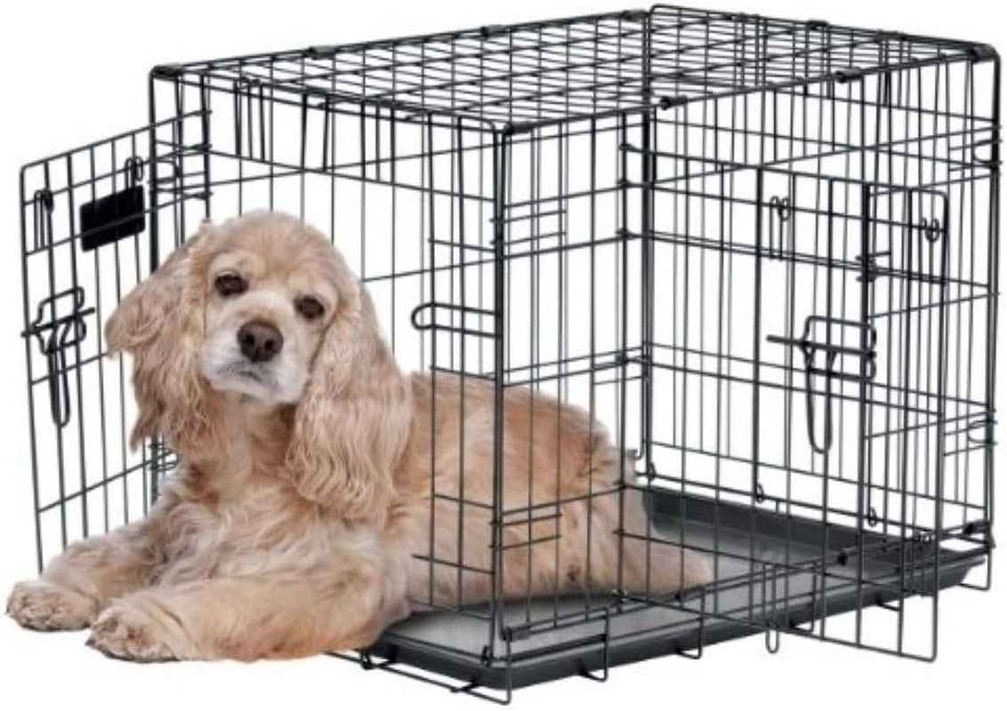 Precision Pet Products Two Door Provalue Wire Dog Crate, 30 Inch, for Pets 30-50 Lbs, with 5-Point Locking System