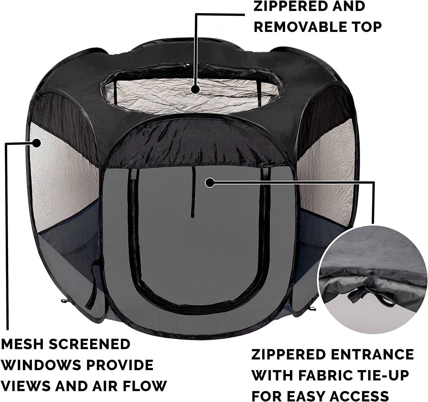 Furhaven Pop up Playpen Pet Tent Playground - Sailor Blue, Small