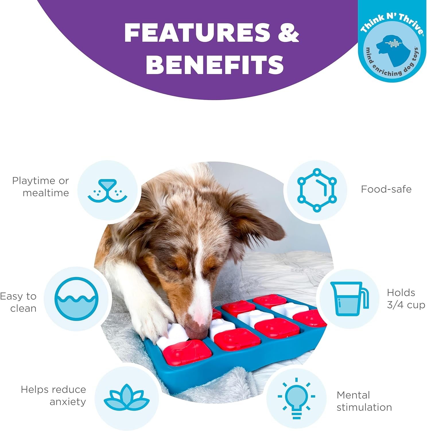 Outward Hound Nina Ottosson Dog Tornado Dog Puzzle Interactive Treat Puzzle Dog Enrichment Dog Toy, Level 2 Intermediate, Blue