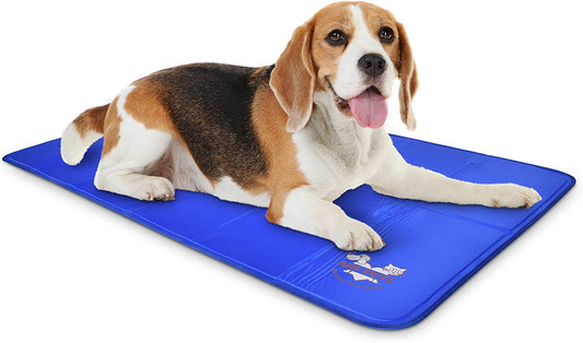 Arf Pets Dog Cooling Mat 27” X 43” Pad for Kennels, Crates and Beds, Non-Toxic, Durable Solid Self Cooling Gel Material. No Refrigeration or Electricity Needed, Medium