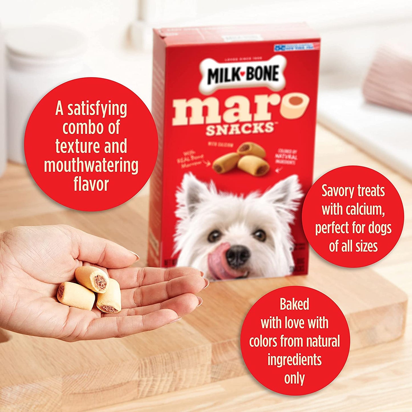 Milk-Bone Marosnacks Dog Treats Bundle: 40 Ounce Canister + 2 Refill Packs