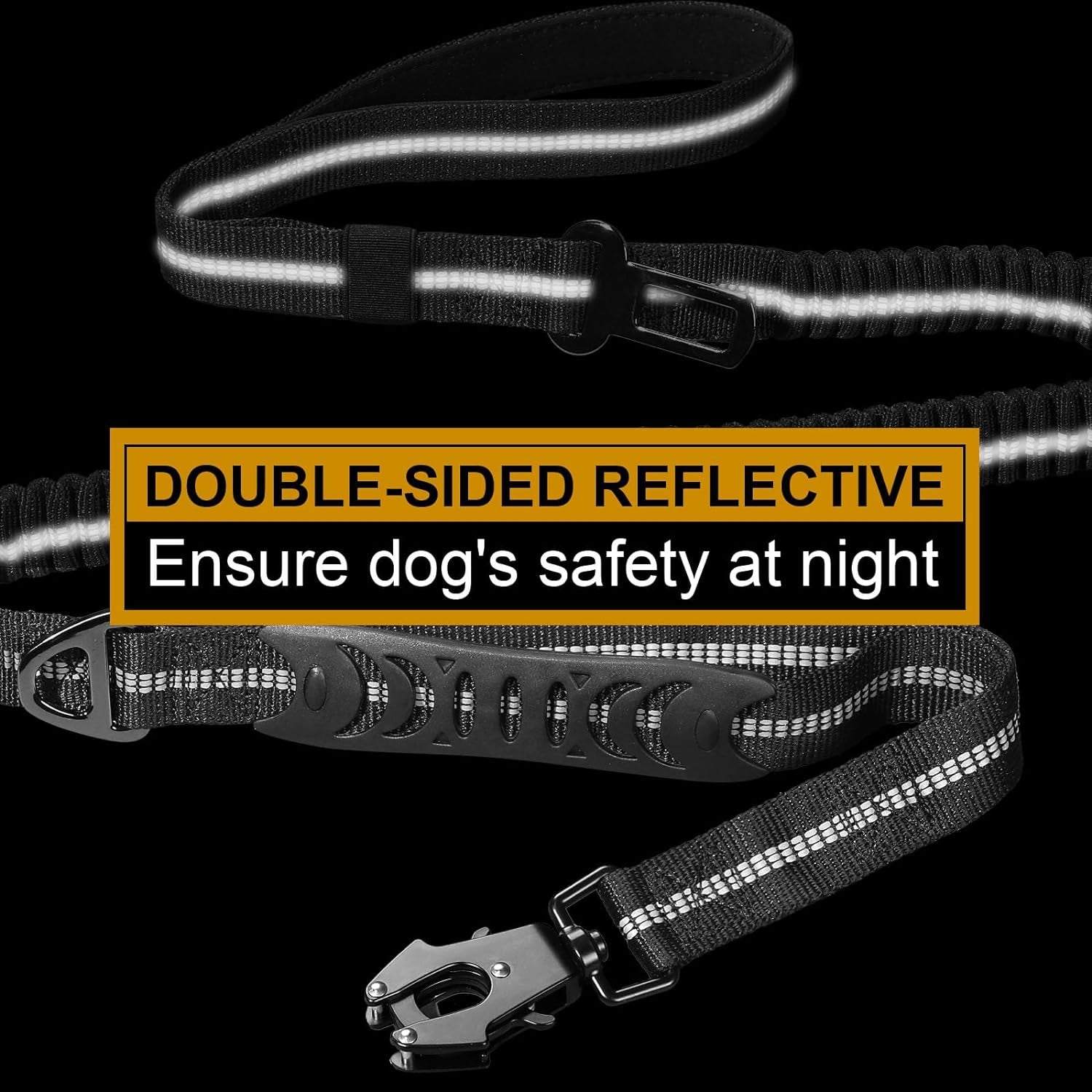 Dog Leashes for Medium Large Dogs Heavy Duty, 4-6FT Shock Absorbing No Pull Dog Leash with Advanced Easy Metal Clip, 2 Comfortable Padded Handles (Coyote Brown)