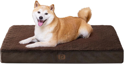 EHEYCIGA Orthopedic Dog Beds for Large Dogs with Removable Washable Cover, Brown, 36X27