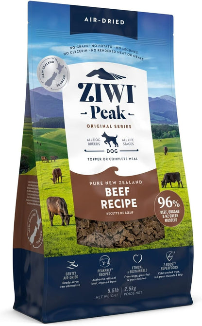 ZIWI Peak Air-Dried Dog Food – All Natural, High Protein, Grain Free and Limited Ingredient with Superfoods (Beef, 5.5 Lb)