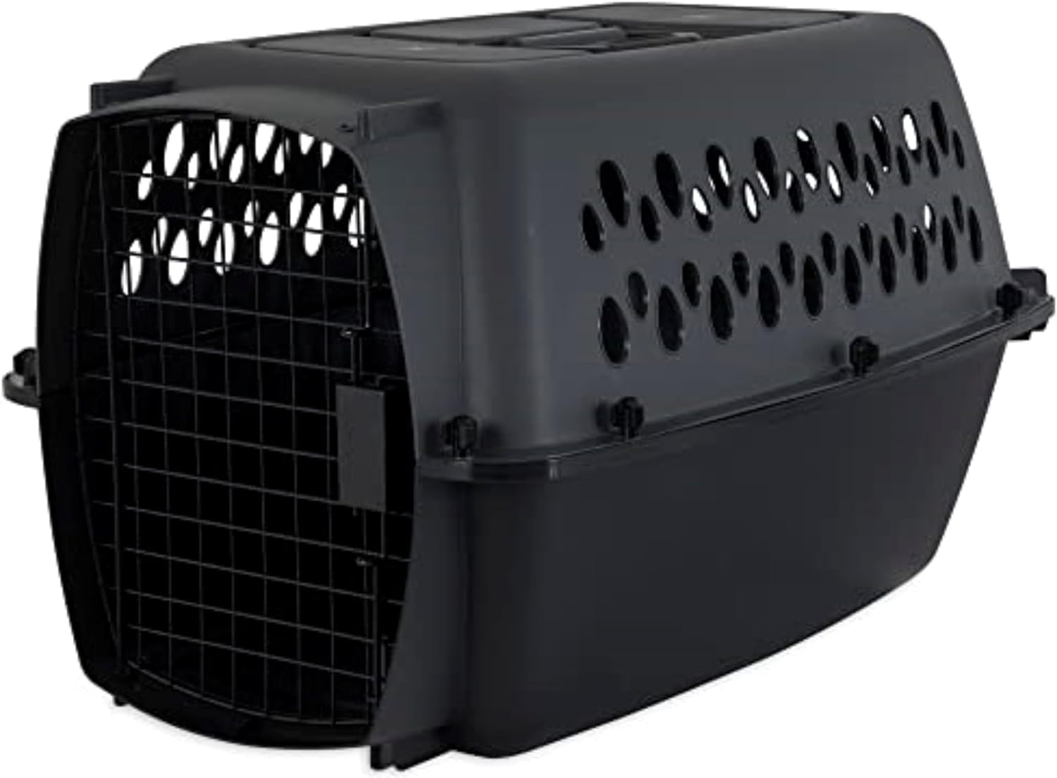 Petmate Pet Porter Dog Kennel 24", Dark Gray & Black, for Pets 15-20Lbs, Made in USA