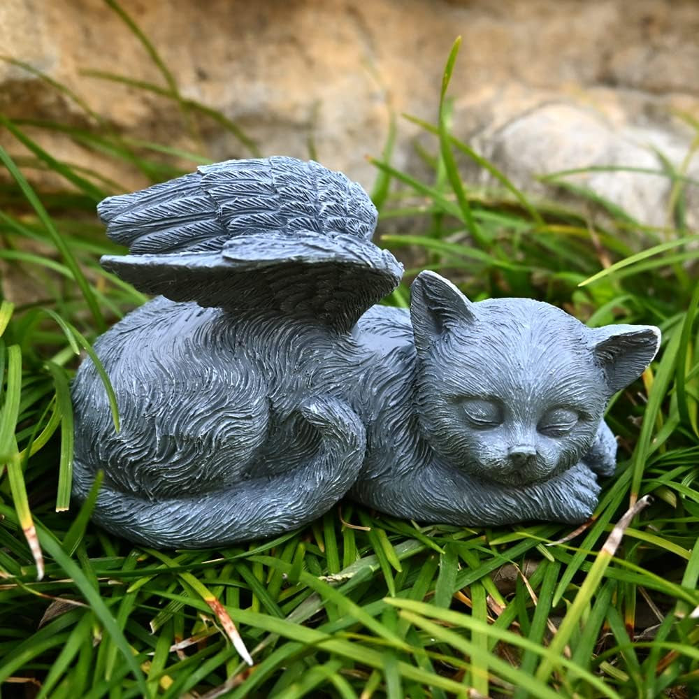 Angel Dog Memorial Stones Statue Sleeping Ornament for Passing Away Bereavement Pet Loss Sympathy Memory Gifts Remembrance