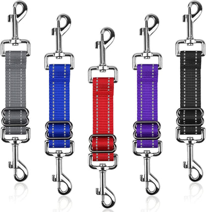 YUEPET Dog Safety Collar Clips 5 Pack Adjustable Prong Collar Backup Clips Reflective Double Ended Backup Clasp Leash Connector for Dog Harness to Collar Safety Clip