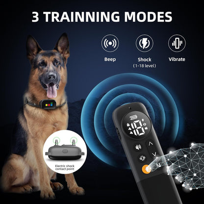 Shock Collar for Dog - Training E Collar with Remote for Small Medium Large Dog 5-15 20-30 40-60 60-100 Lbs Waterproof Wireless Rechargeable Electric Correction Collar with Beep, Vibration, Safe Shock