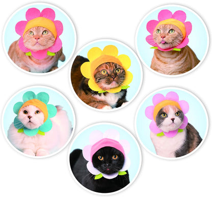 Kitan Club Cat Cap - Pet Hat Blind Box Includes 1 of 5 Cute Styles - Soft, Comfortable - Authentic Japanese Kawaii Design - Animal-Safe Materials, Premium Quality (Flower)