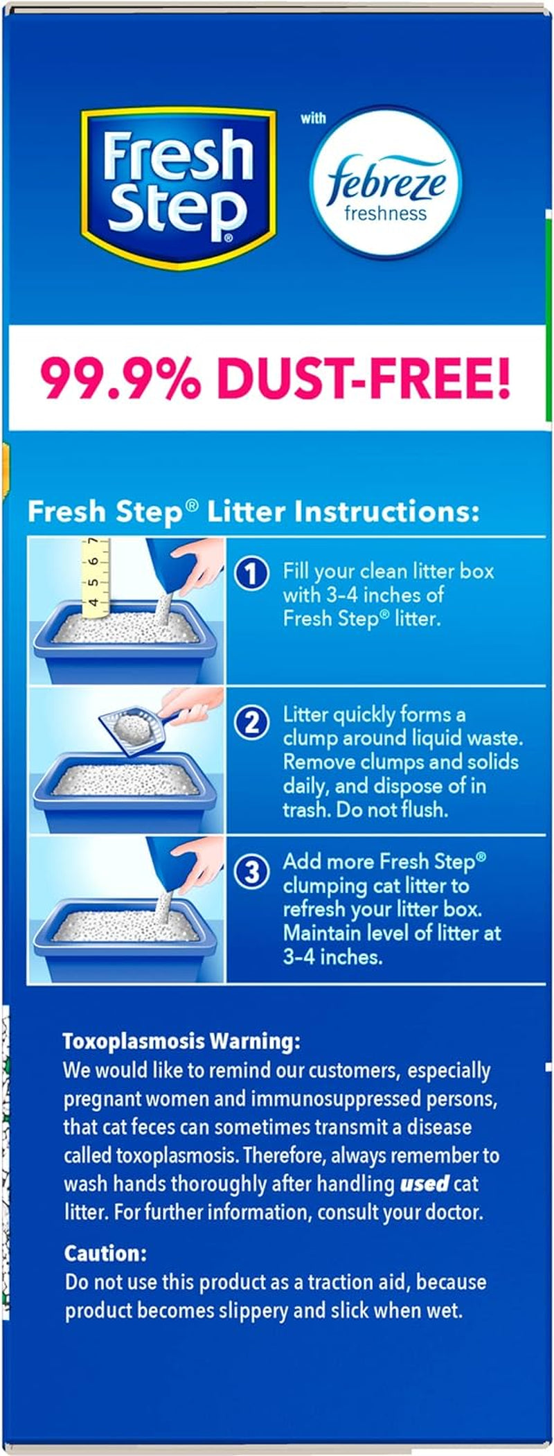 Fresh Step Clumping Cat Litter with Febreze Gain Scent, Activated Charcoal for Odor Control, 14 Pounds