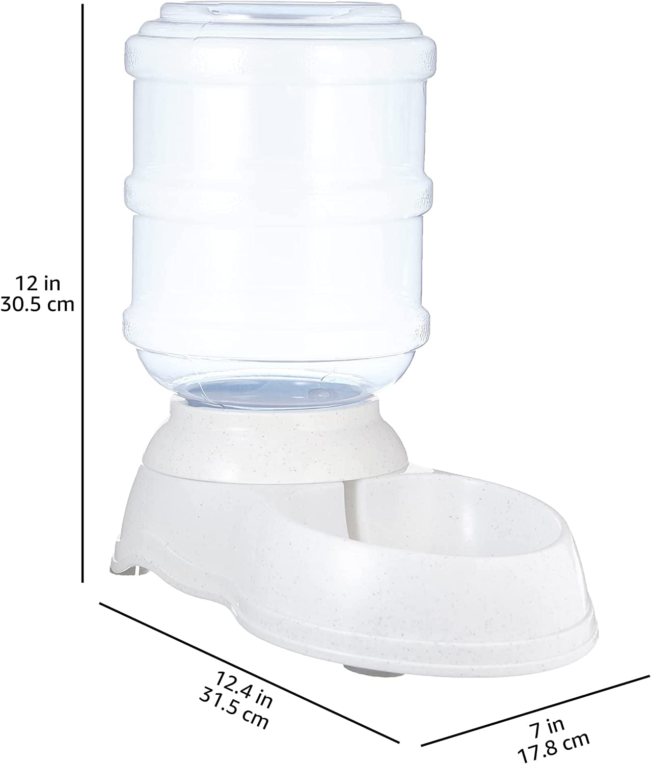 Amazon Basics Gravity Pet Waterer for Cat, Dog, Small, 1 Gallons Capacity, Gray