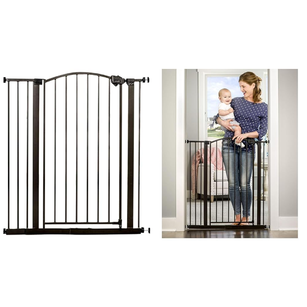 Regalo Home Accents Extra Tall Gate, Includes Two 4-Inch Extension Kit, Extends to 39.5" & Easy Step Extra Tall Arched Décor Walk Thru Baby Gate, Includes 4-Inch Extension Kit, 4 Pack