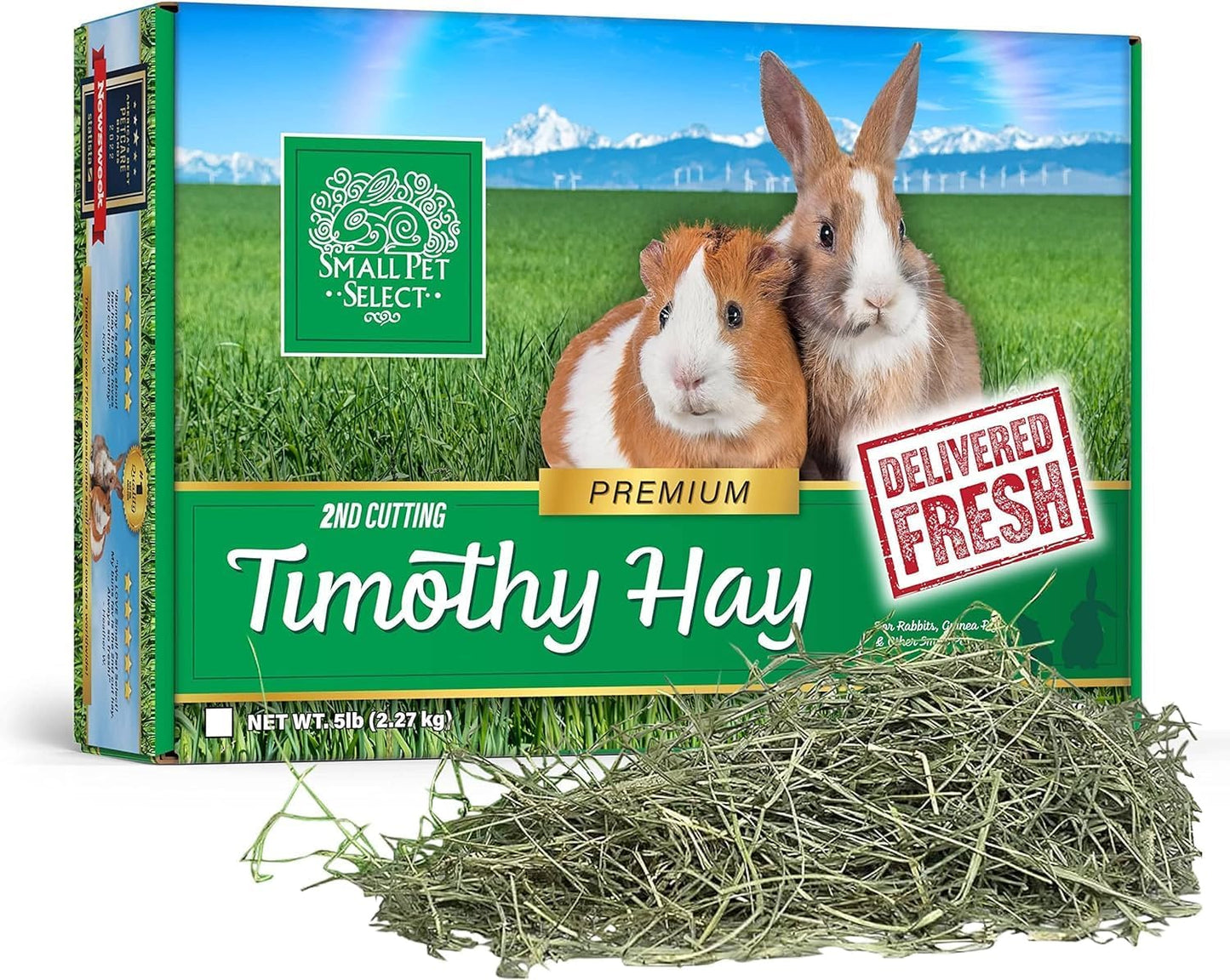 Small Pet Select 2nd Cutting Perfect Blend Timothy Hay Pet Food for Rabbits, Guinea Pigs, Chinchillas and Other Small Animals, Premium Natural Hay Grown in The US, 12 LB