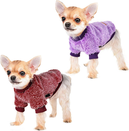 Valentine'S Day Dog Sweaters for Small Dogs, Chihuahua Fleece Clothes, XS Dog Clothes Winter Warm Puppy Sweaters Boys Girls Tiny Dog Outfits for Teacup Yorkie, Pet Cat Clothing (Small)