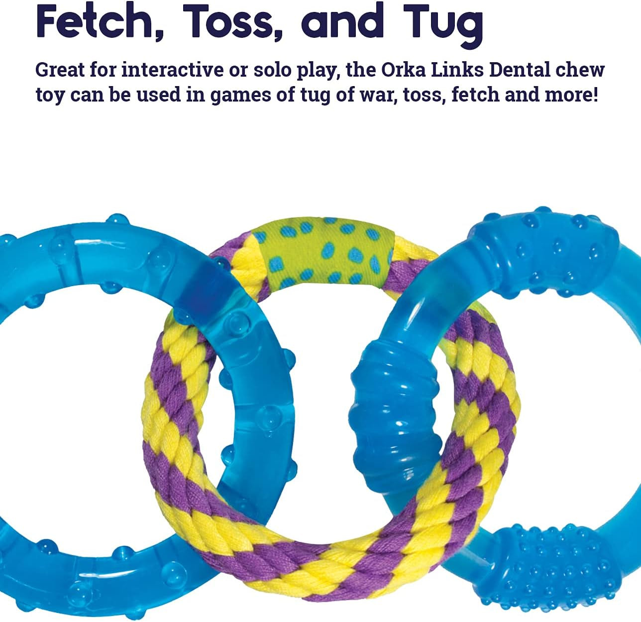 Outward Hound Mini Orka & Friends Fox Dog Toys 2-Pack – Dental Dog Chew Toy and Tough Plush Squeaky Dog Toy, Orange, XS