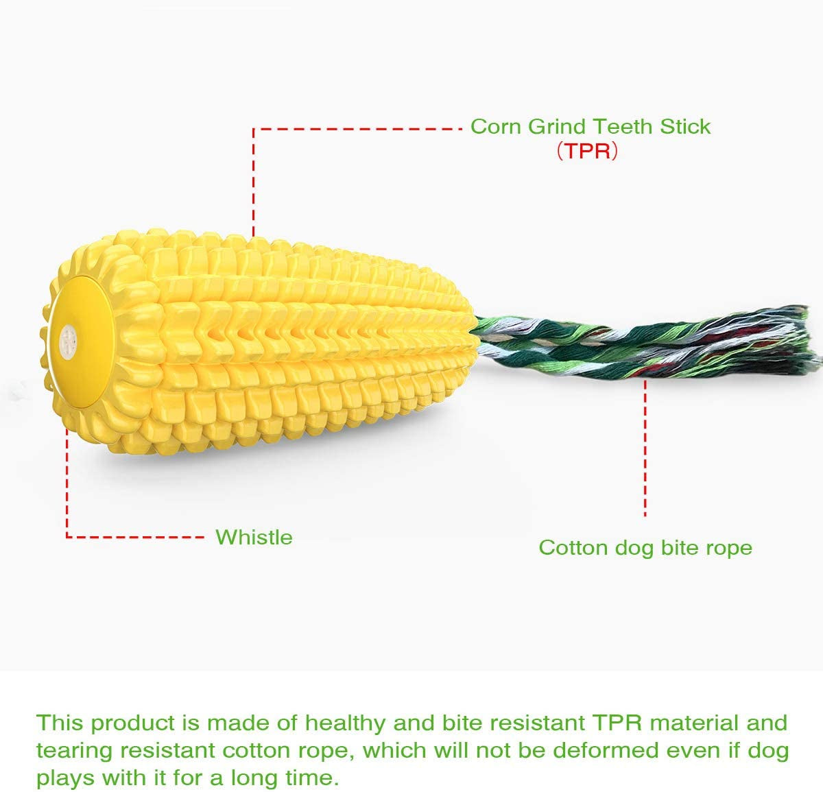 Dog Chew Toys, Puppy Toothbrush Clean Teeth Interactive Corn Toys, Dog Toys Aggressive Chewers Meduium Large Breed