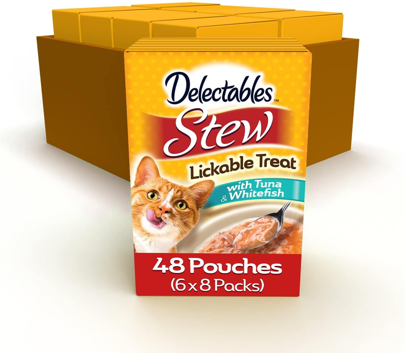 Hartz Delectables Stew Tuna & Whitefish Lickable Wet Cat Treats, 48 Count