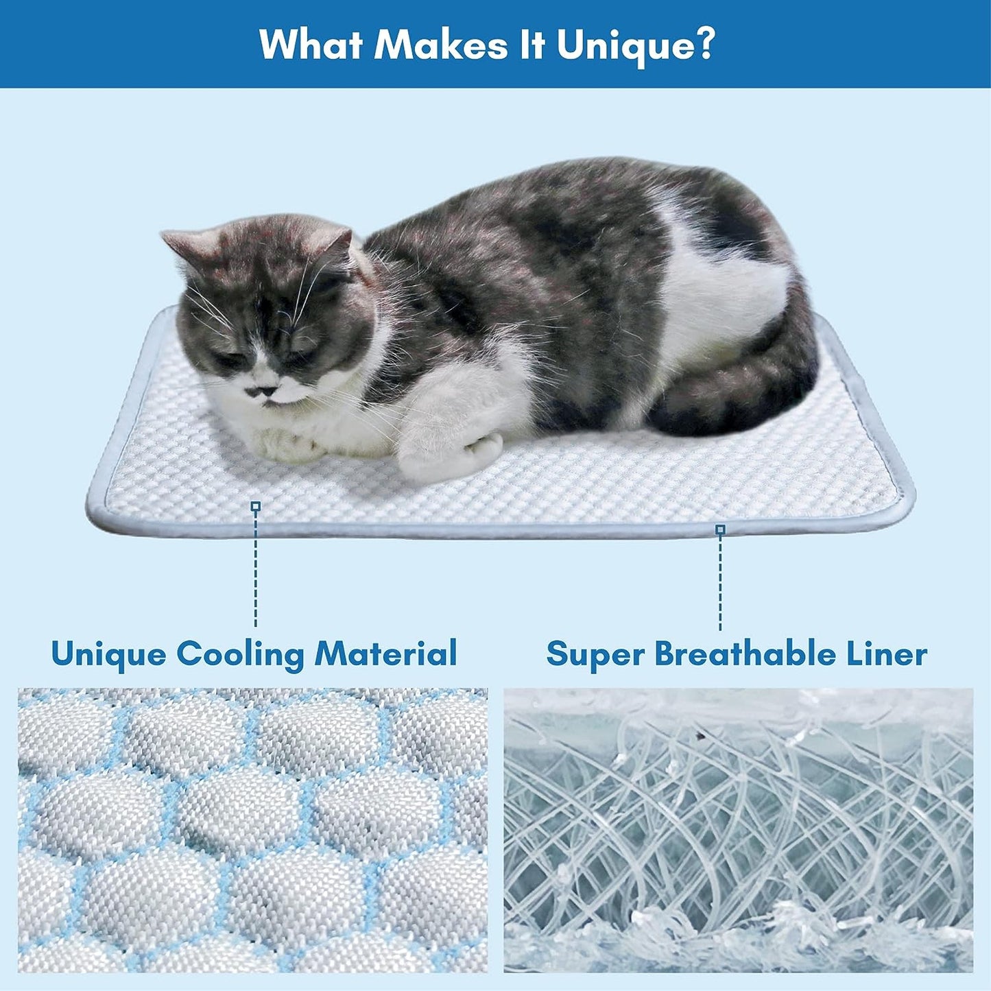 Dog Cooling Mat, Cat Cooling Mat, Supramolecular Cooling Material, Ultra Breathable, Machine Washable Cooling Pad for Dog Dog Cooling Pad Pet Cooling Mats for Dogs, 18X14 Inches Small