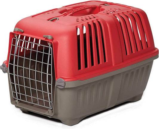 Midwest Homes for Pets Pet Carrier: Hard-Sided Dog Carrier, Cat Carrier, Small Animal Carrier in Red| inside Dims 17.91L X 11.5W X 12H & Suitable for Tiny Dog Breeds