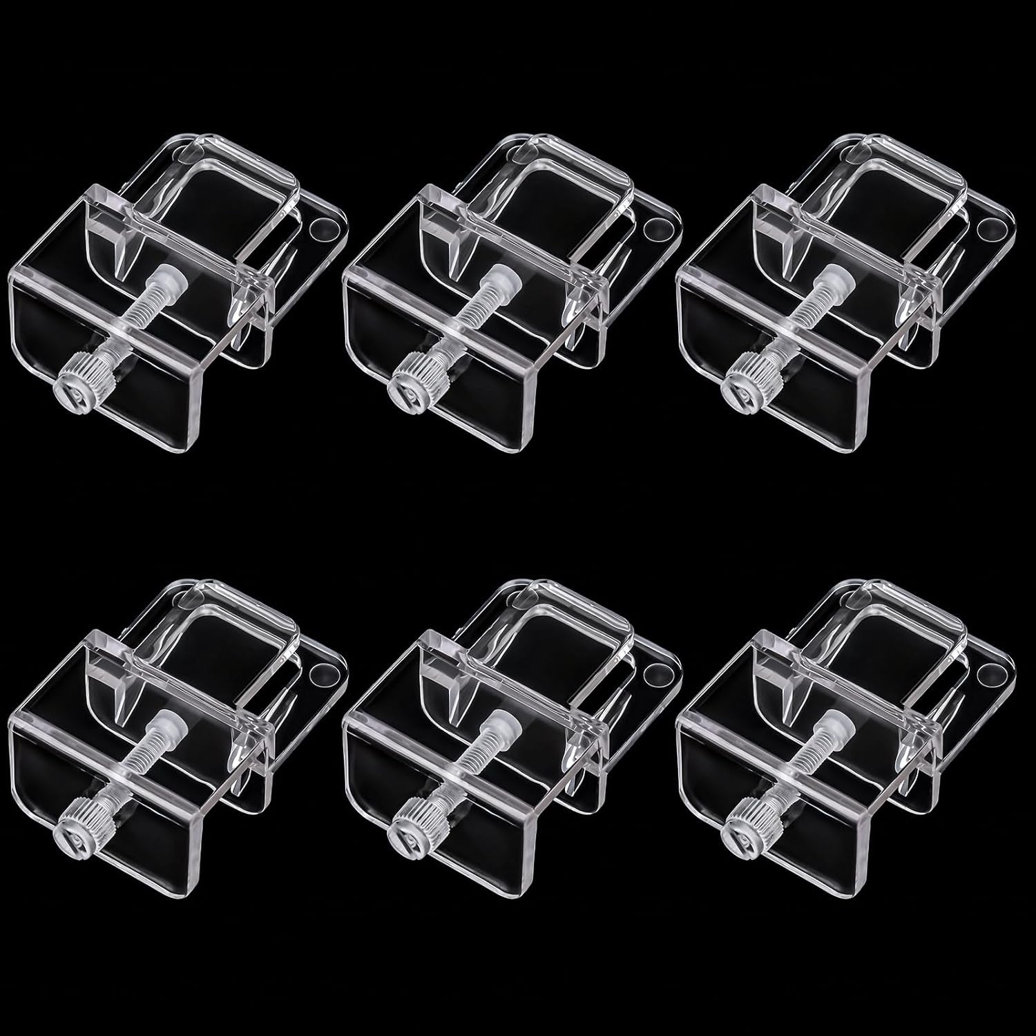 6pcs Aquarium lid Clips Fish Tank top Cover lid Support Holder Clip for Rimless or Rim Fish Tank