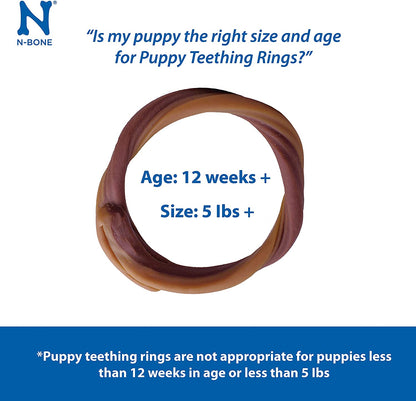 N-Bone Puppy Teething Rings Chicken Flavor Dog Treat, 6 rings per bag, 7.2-oz