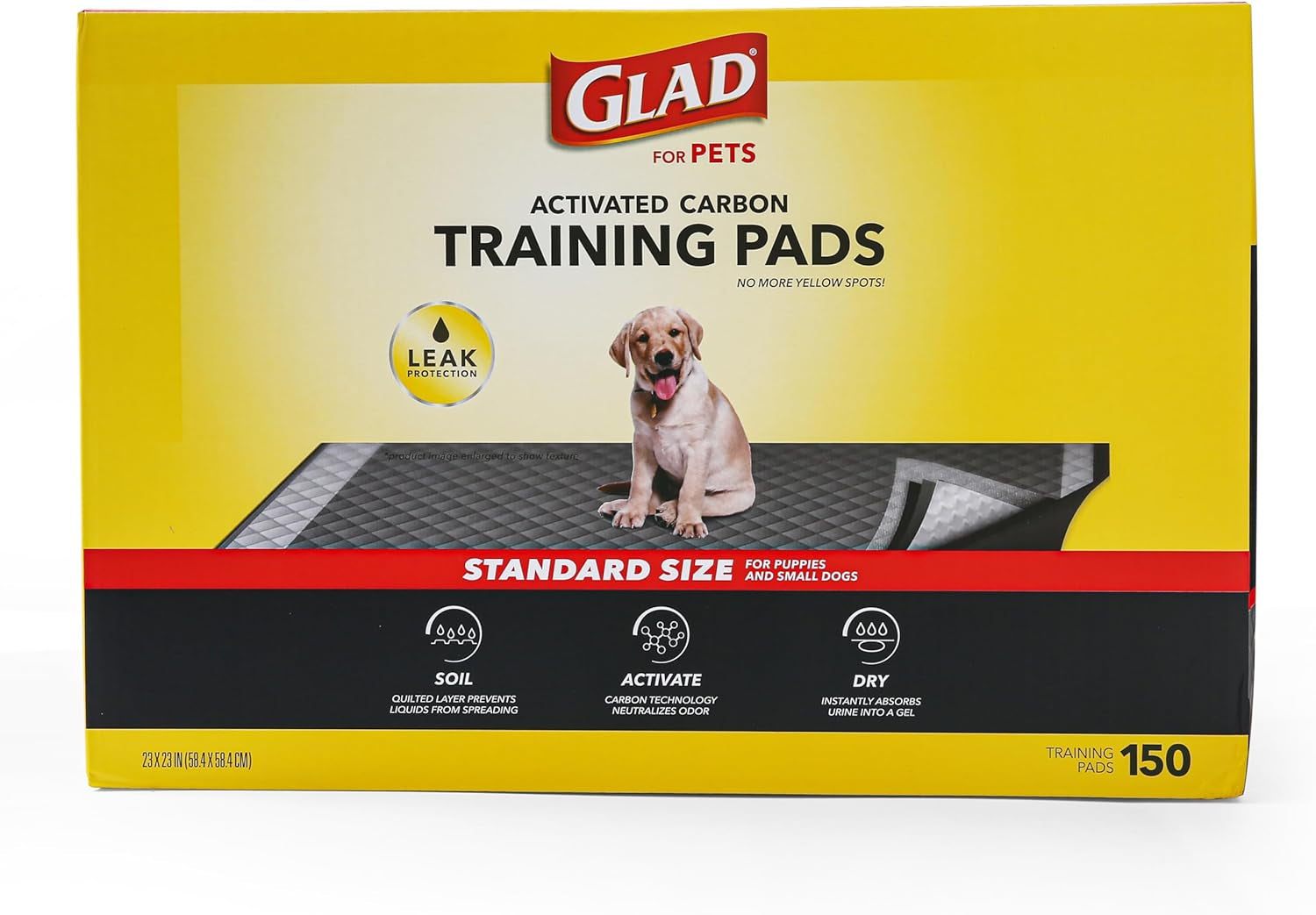 Glad for Pets Black Charcoal Puppy Pads | Puppy Potty Training Pads That ABSORB & NEUTRALIZE Urine Instantly | New & Improved Quality Puppy Pee Pads, 150 Count