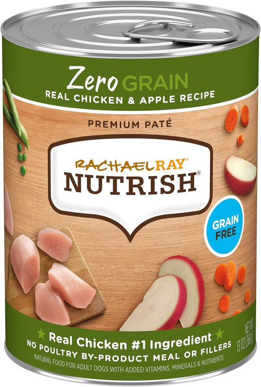 Rachael Ray Nutrish Zero Grain Premium Pate Wet Dog Food, Chicken Recipe, 13 Ounce Can (Pack of 12)