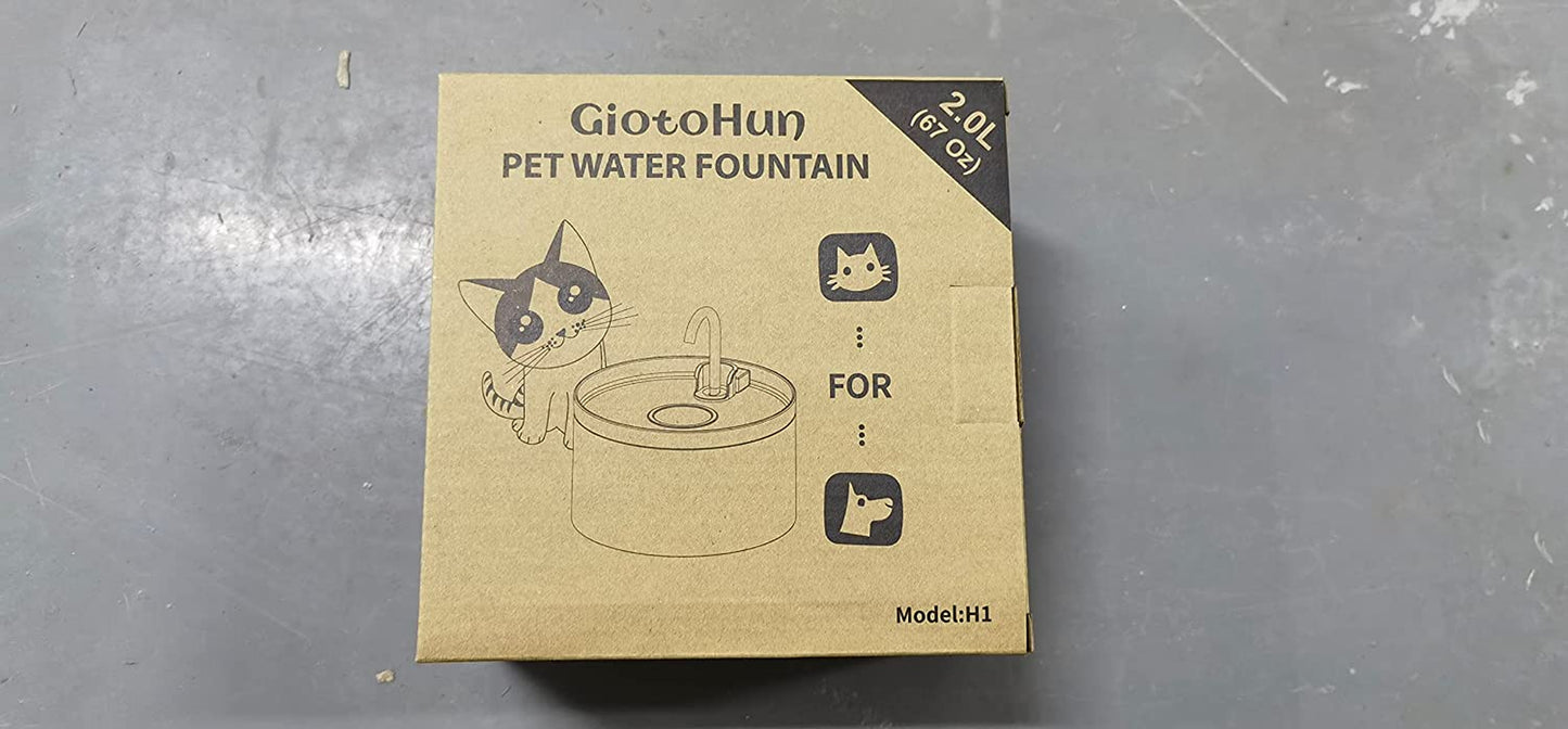 Cat Water Fountain with 9 Filters, Black