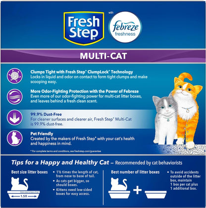 Fresh Step Clumping Cat Litter, Unscented, Long Lasting Odor Control Kitty Litter with Activated Charcoal, 14 Lb