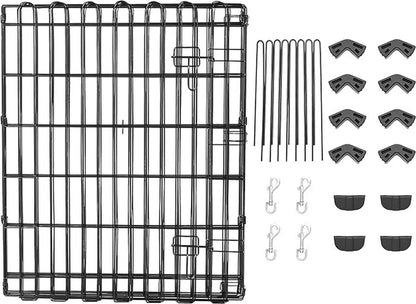 Amazon Basics Foldable Octagonal Metal Exercise Pet Play Pen for Dogs, Fence Pen, Single Door, Large, 60 X 60 X 42 Inches, Black