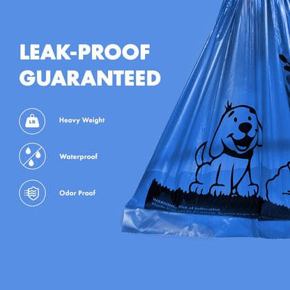 GORILLA SUPPLY Dog Poop Waste Bags with Dispenser and Leash Tie, 9" X 13", Black, 1000 Count