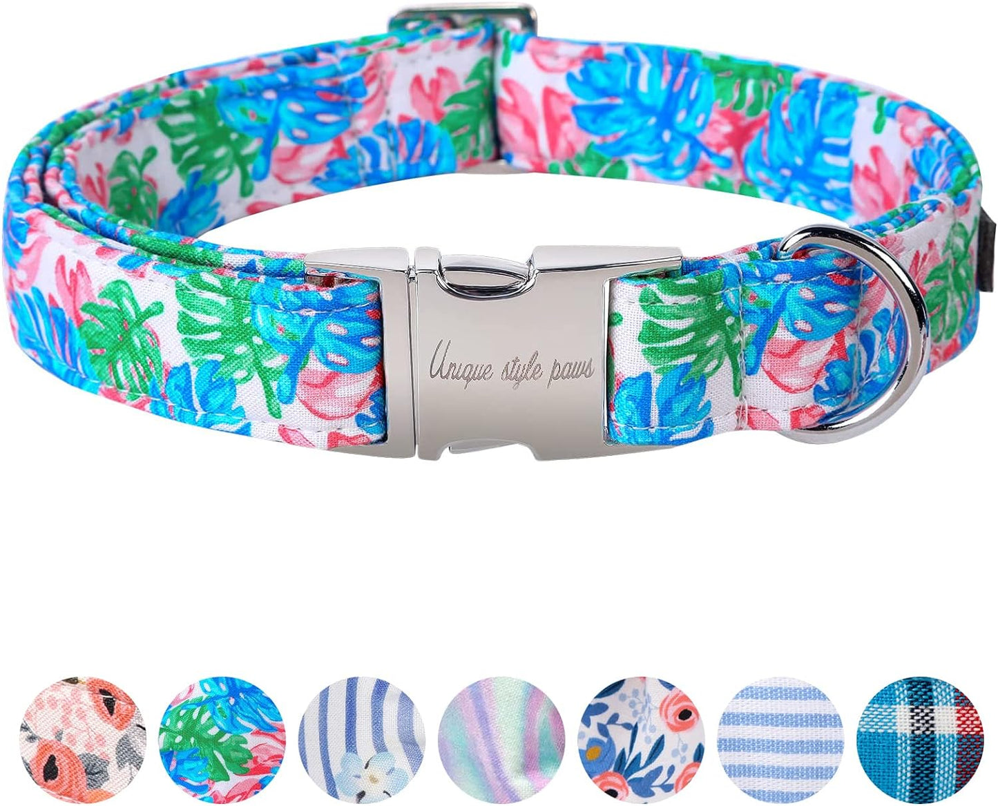 Unique Style Paws Dog Collar Metal Buckle Collar Gift for Small Medium Large Boys Girls Dogs