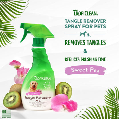 Tropiclean Sweet Pea Cat & Dog Detangler Spray Dematting | Dog Conditioner Spray Derived from Natural Ingredients | Made in the USA | 1 Gallon