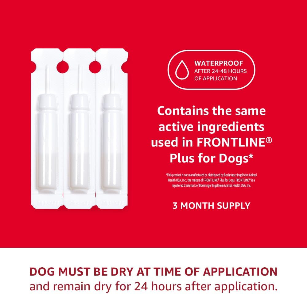 Amazon Basics Flea and Tick Topical Treatment for X-Large Dogs (89-132 Lbs), 6 Count (Previously Solimo)