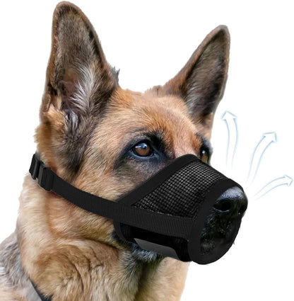 Air Mesh Dog Muzzle (Black,L)