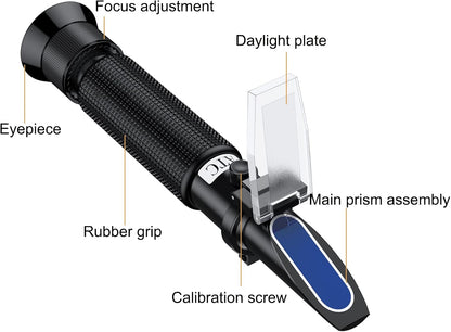 Professional Salinity Refractometer,Salinity Tester, Salt Tester for Saltwater Pool, for Saltwater Aquarium, Pools, and Tanks,Dual Scale 0-100 PPT & Specific Gravity 1.000-1.070 with ATC Function