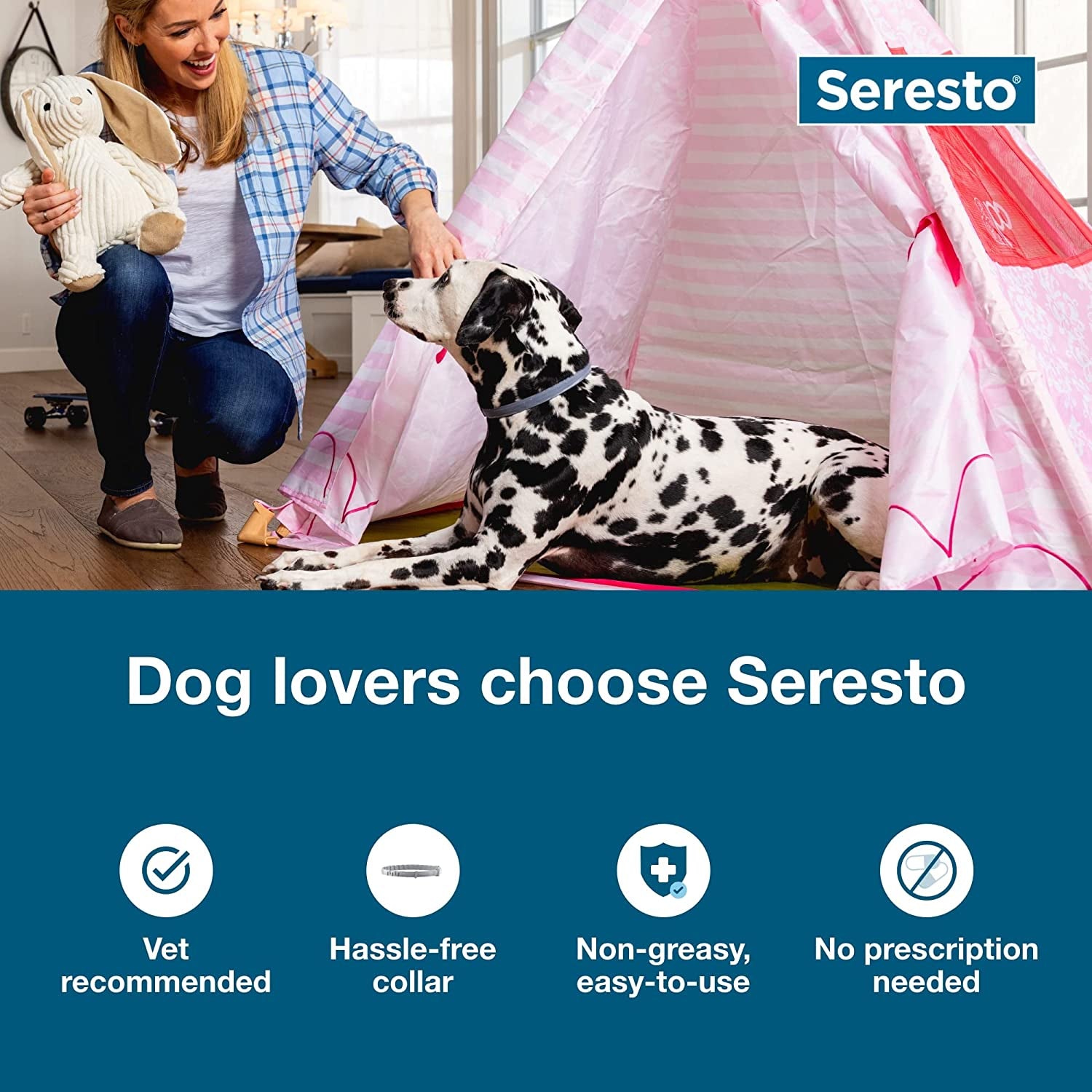 Seresto Large Dog Vet-Recommended Flea & Tick Treatment & Prevention Collar for Dogs over 18 Lbs. | 8 Months Protection