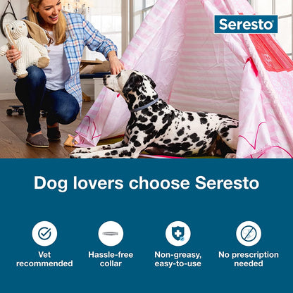 Seresto Large Dog Vet-Recommended Flea & Tick Treatment & Prevention Collar for Dogs over 18 Lbs. | 8 Months Protection