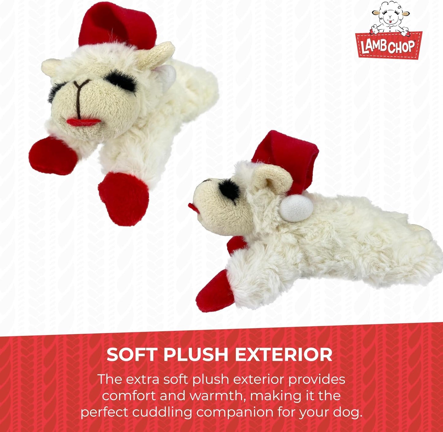 Multipet Holiday Lambchop Dog Toy 6", for small breeds