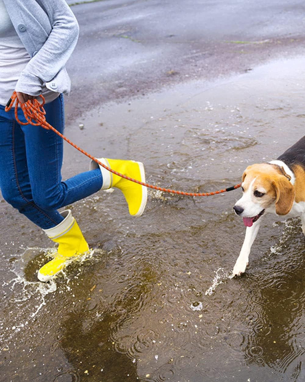 Long Rope Leash for Dog Training 10FT 16FT 30FT 50FT 100FT, Reflective Threads Check Cord Dog Long Line Leash for Large Medium Small Dogs, Dog Tie-Out Cable for Playing, Camping, or Backyard